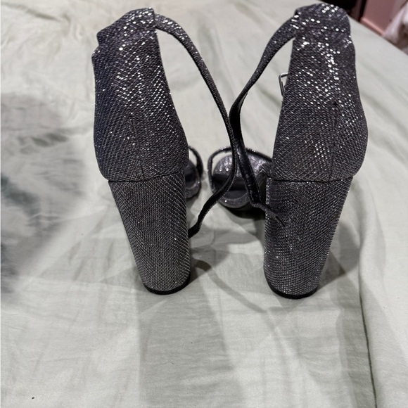 Nasty Gal Silver Glitter Heels - Picture 2 of 5
